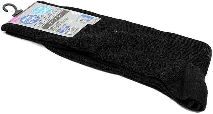 Daiso Unisex Regular Socks | Black | Antimicrobial & Anti-Odor | Quick-Dry Waffle Rib Design Comfort Socks - Image 3
